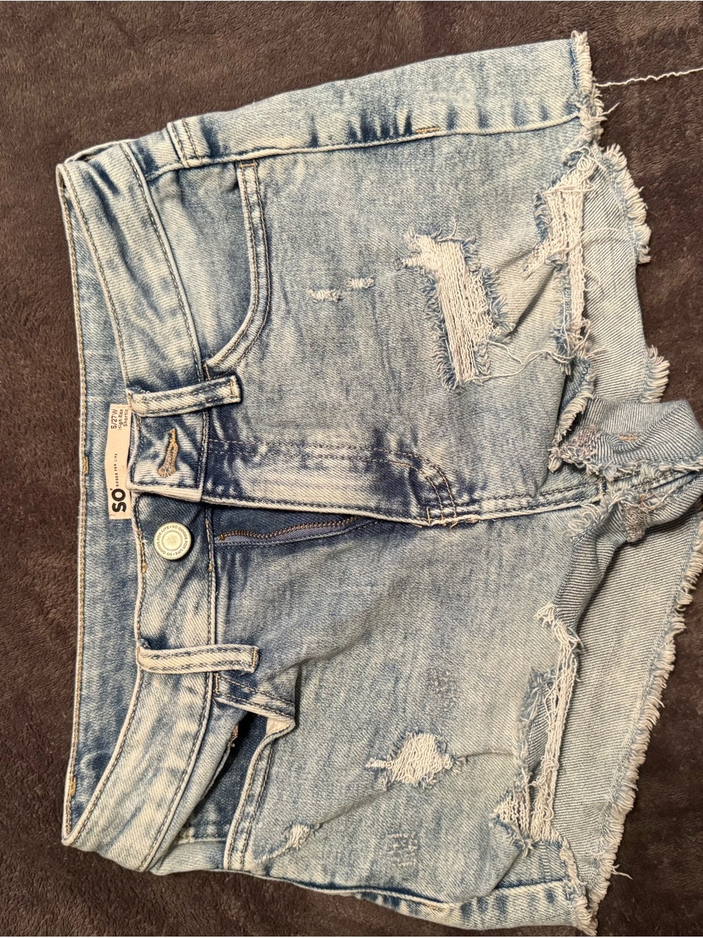 SO Light Blue Distressed Denim Jean Shorts